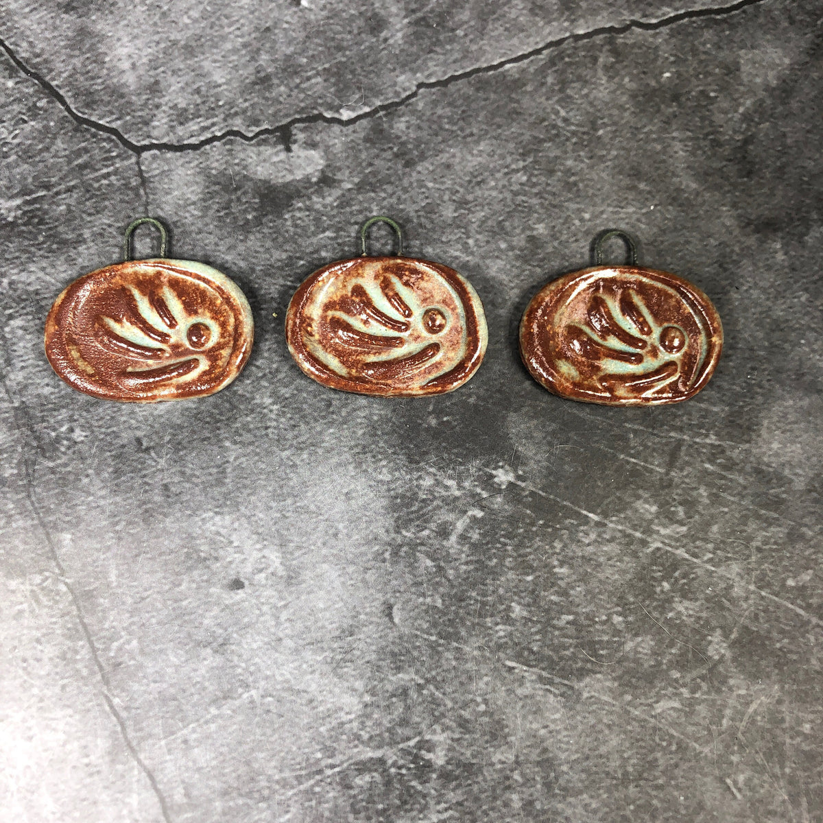 Rustic Stoneware Pendant for Necklace and/or Earrings