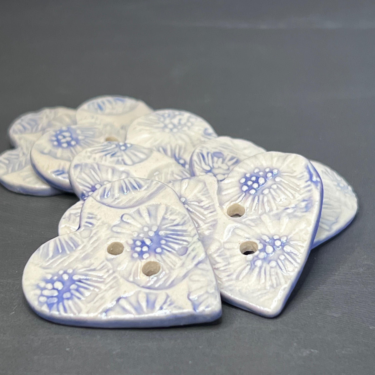White with Blue and Purple Flower Textures