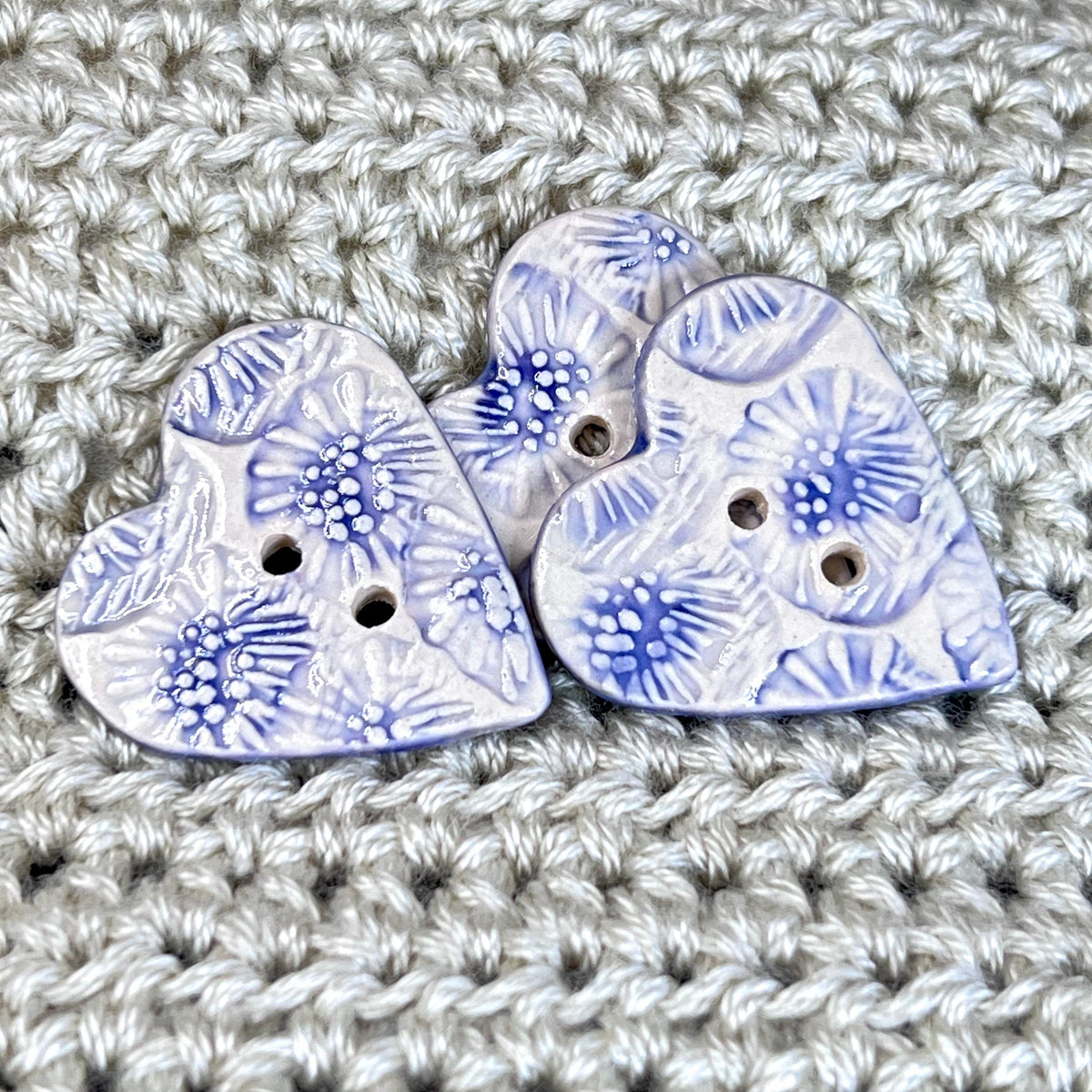White with Blue and Purple Flower Textures