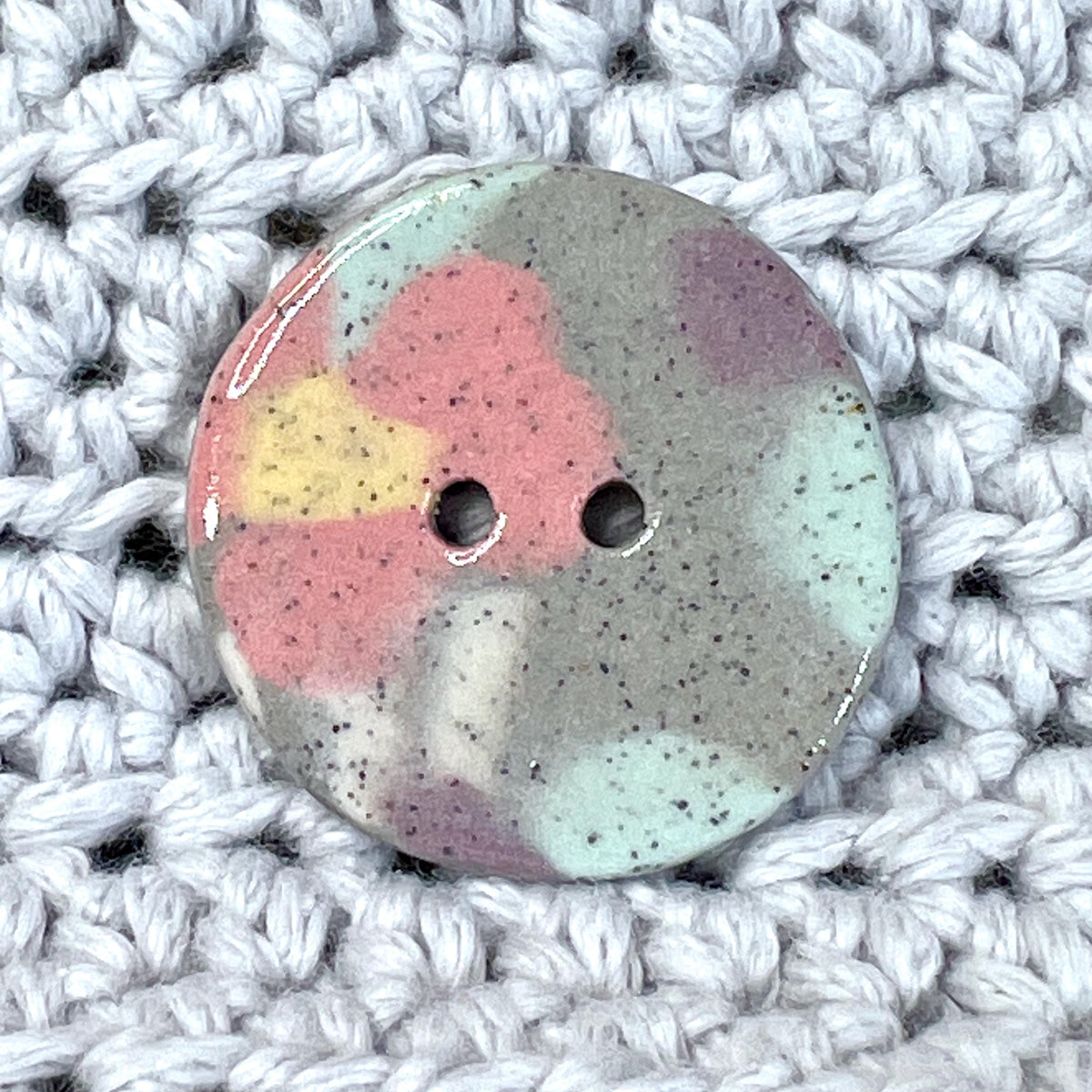 Speckled Porcelain Spring Blossom Patterned Buttons