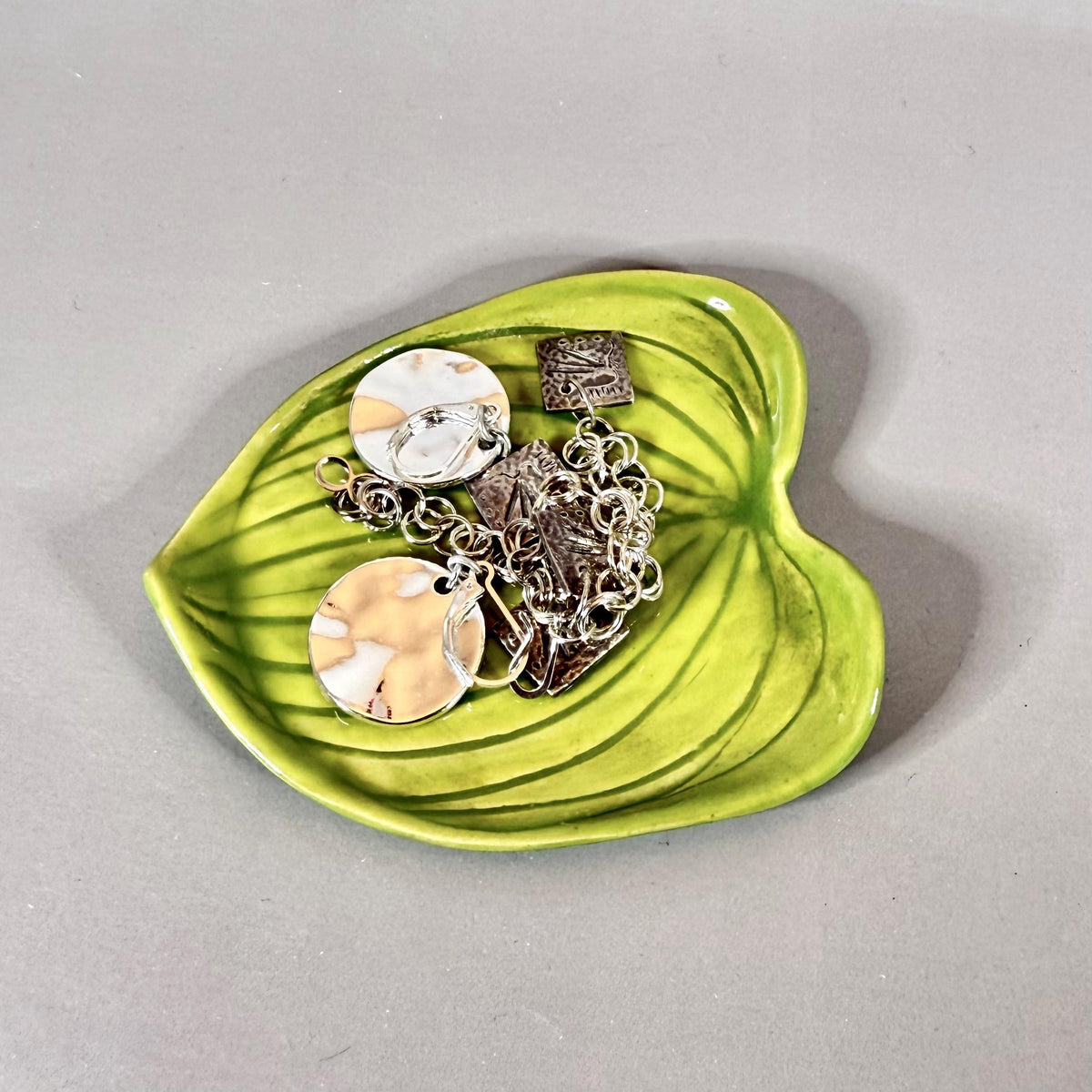 Bright Green Leaf Teabag Holder/Spoon Rest/ Trinket Dish #3