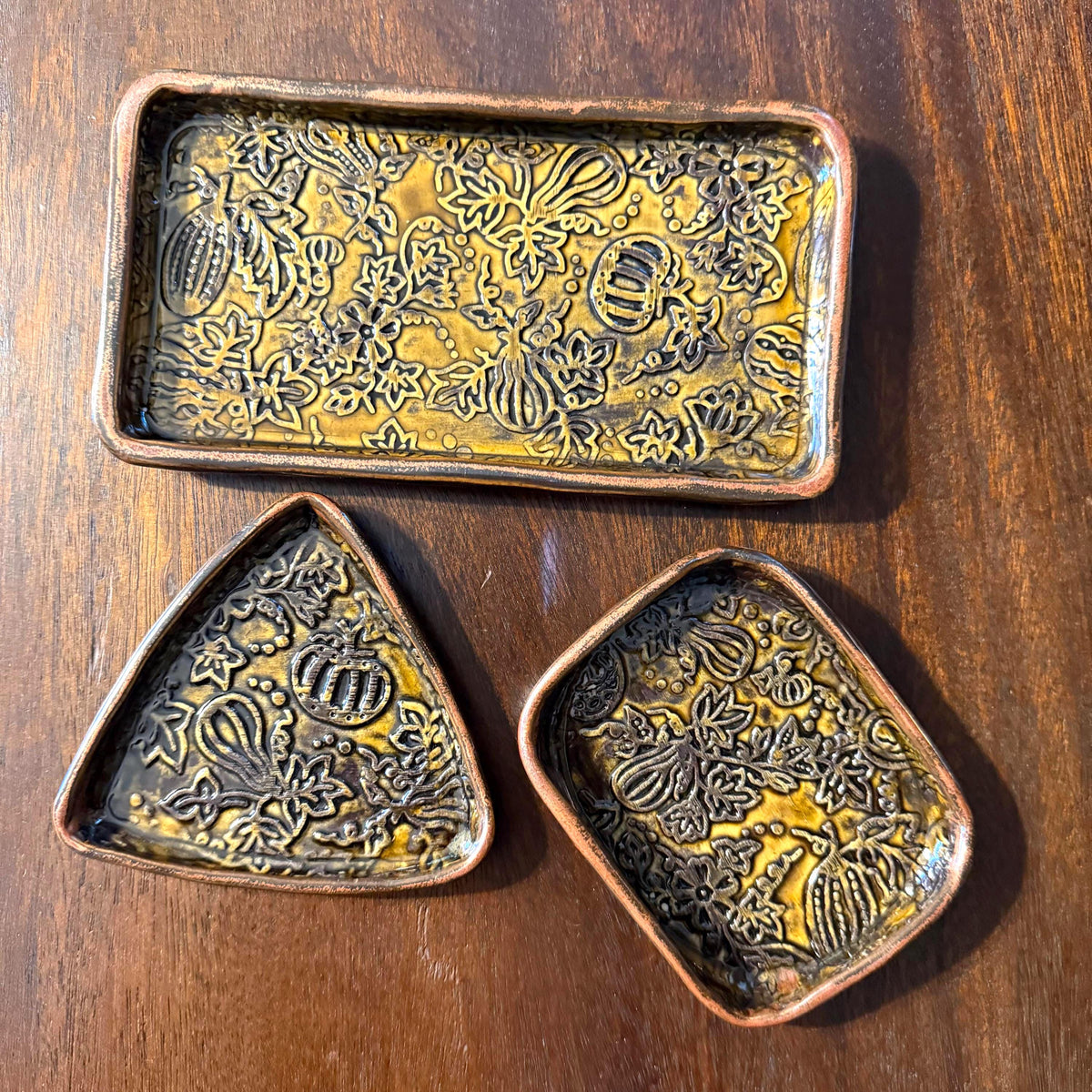 Gourds and Pumpkins Harvest Gold Trinket Dish