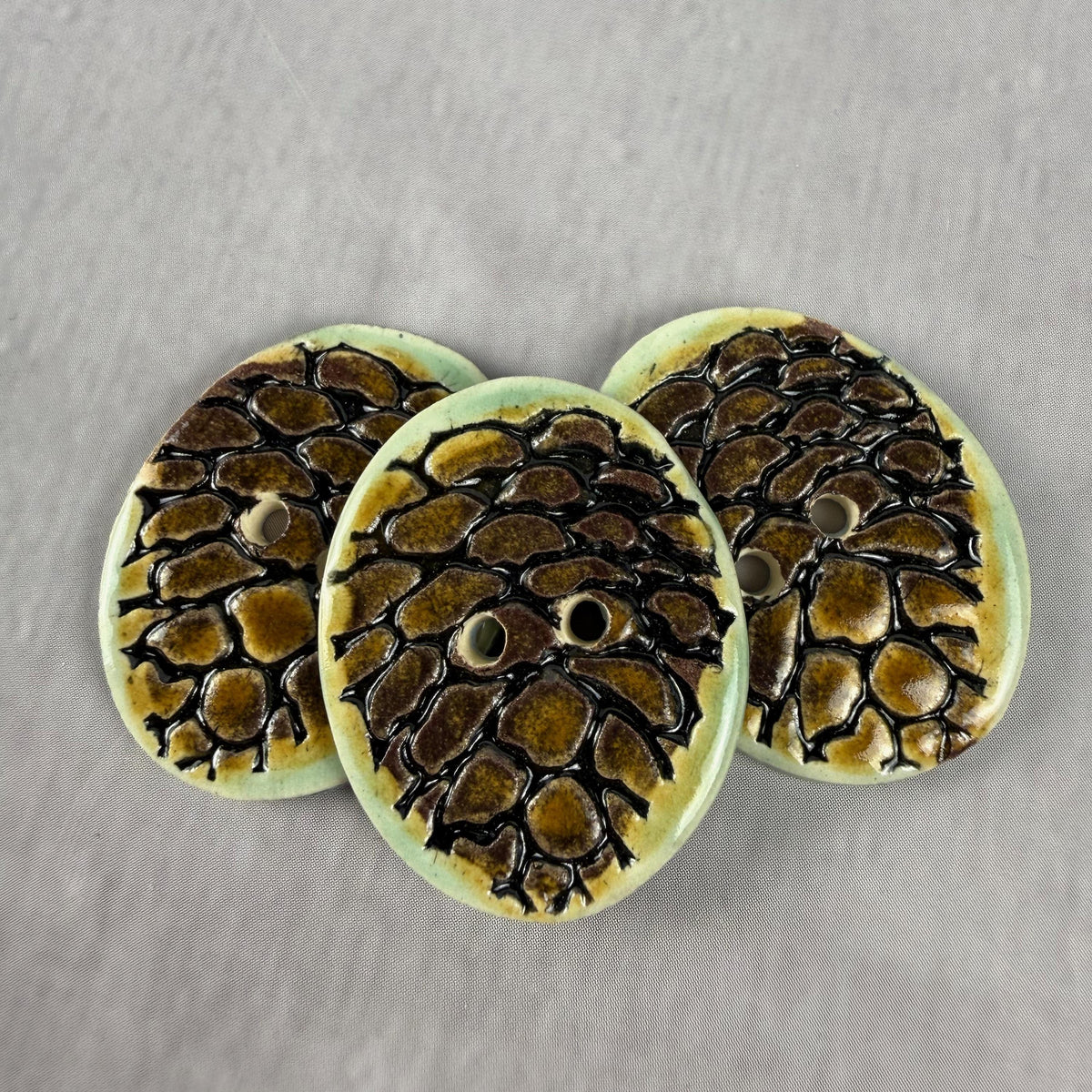 Pinecone Ceramic Button