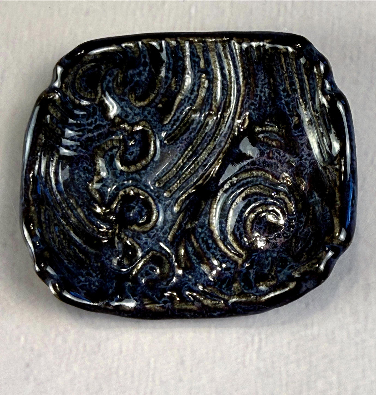 Dark Blue and Purple Wave Patterned Chopstick Rest/Tiny Spoon Rest