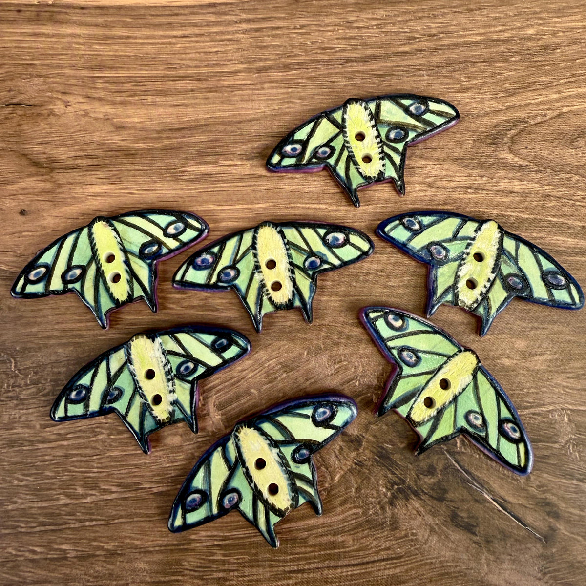 Luna Moth Ceramic Button