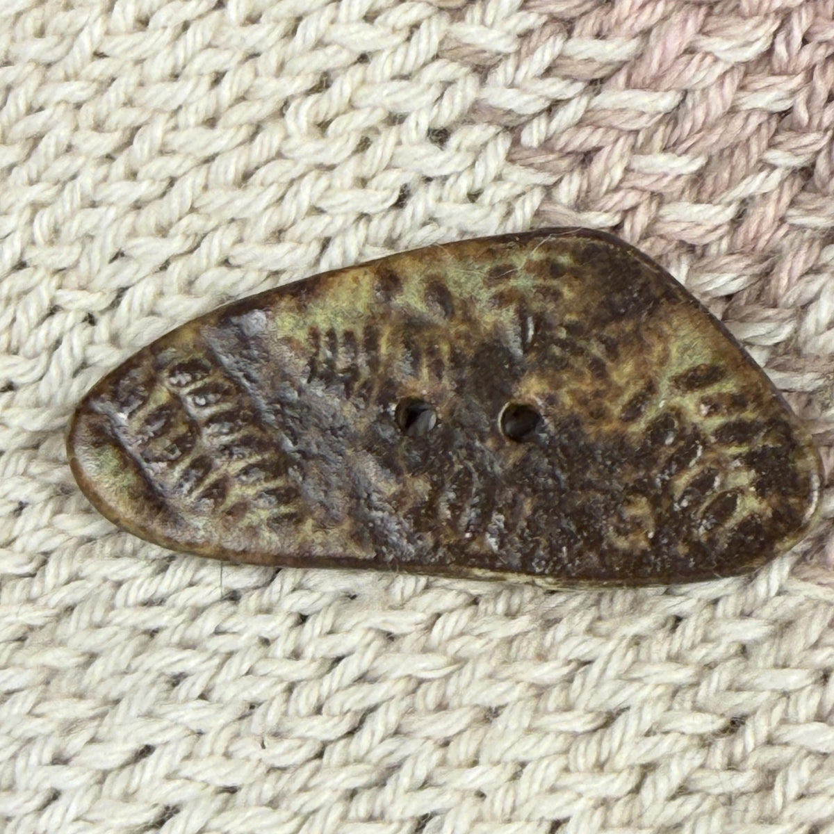 Gold and Brown Matte Fern Pattern Buttons