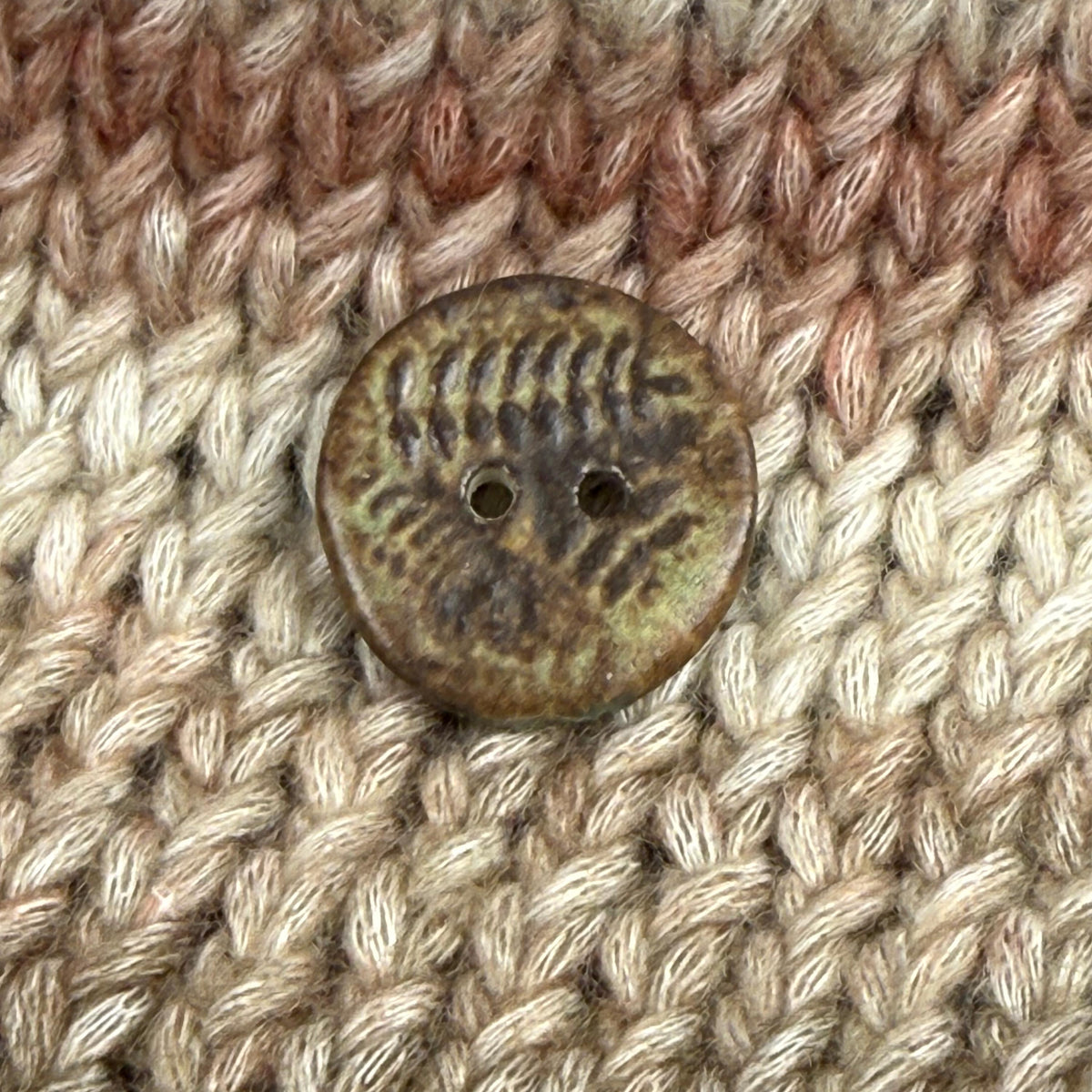 Gold and Brown Matte Fern Pattern Buttons