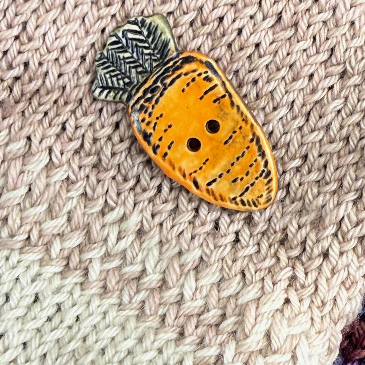 Orange Carrot Ceramic Button