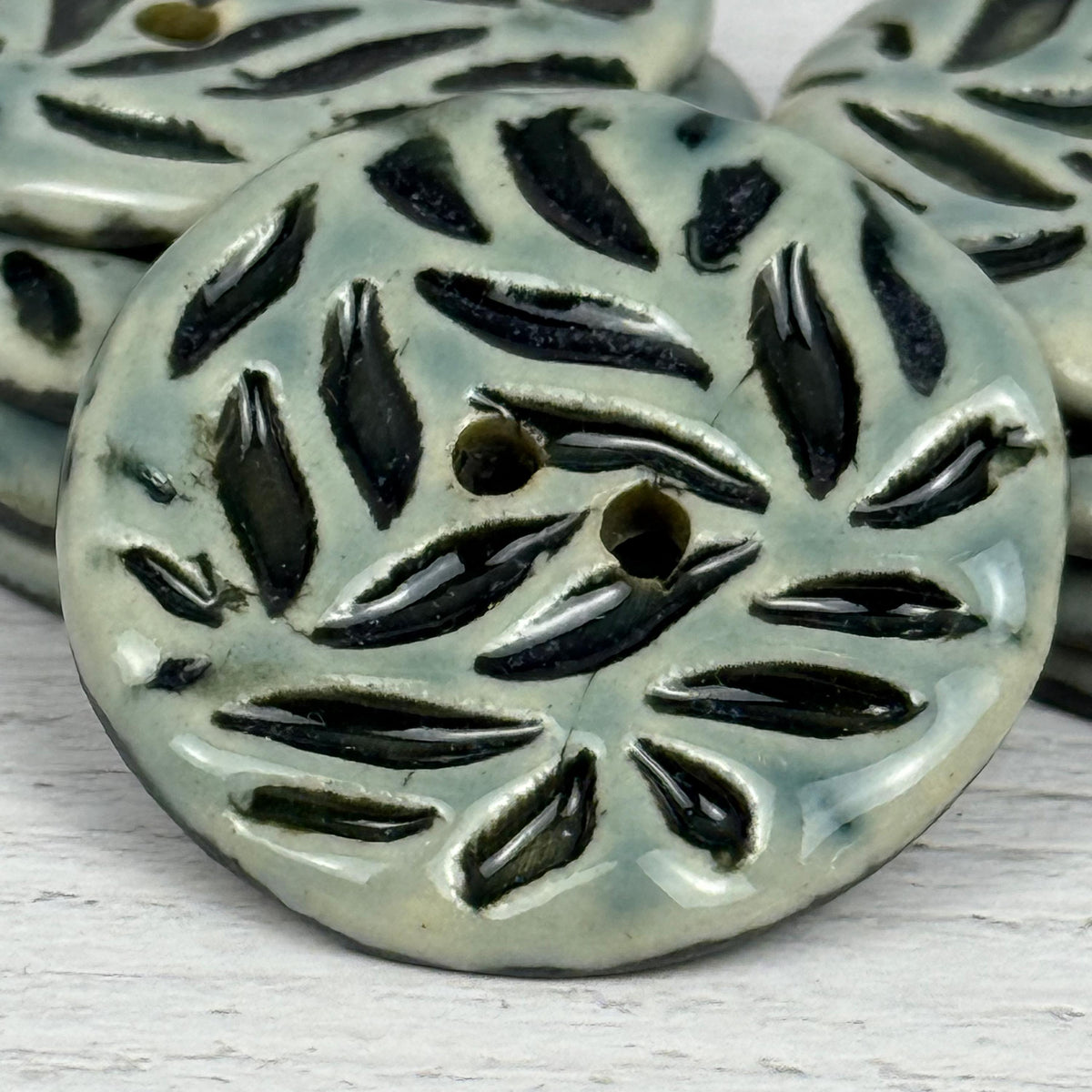 Large Light Sage with Dark Sage Leaf Pattern