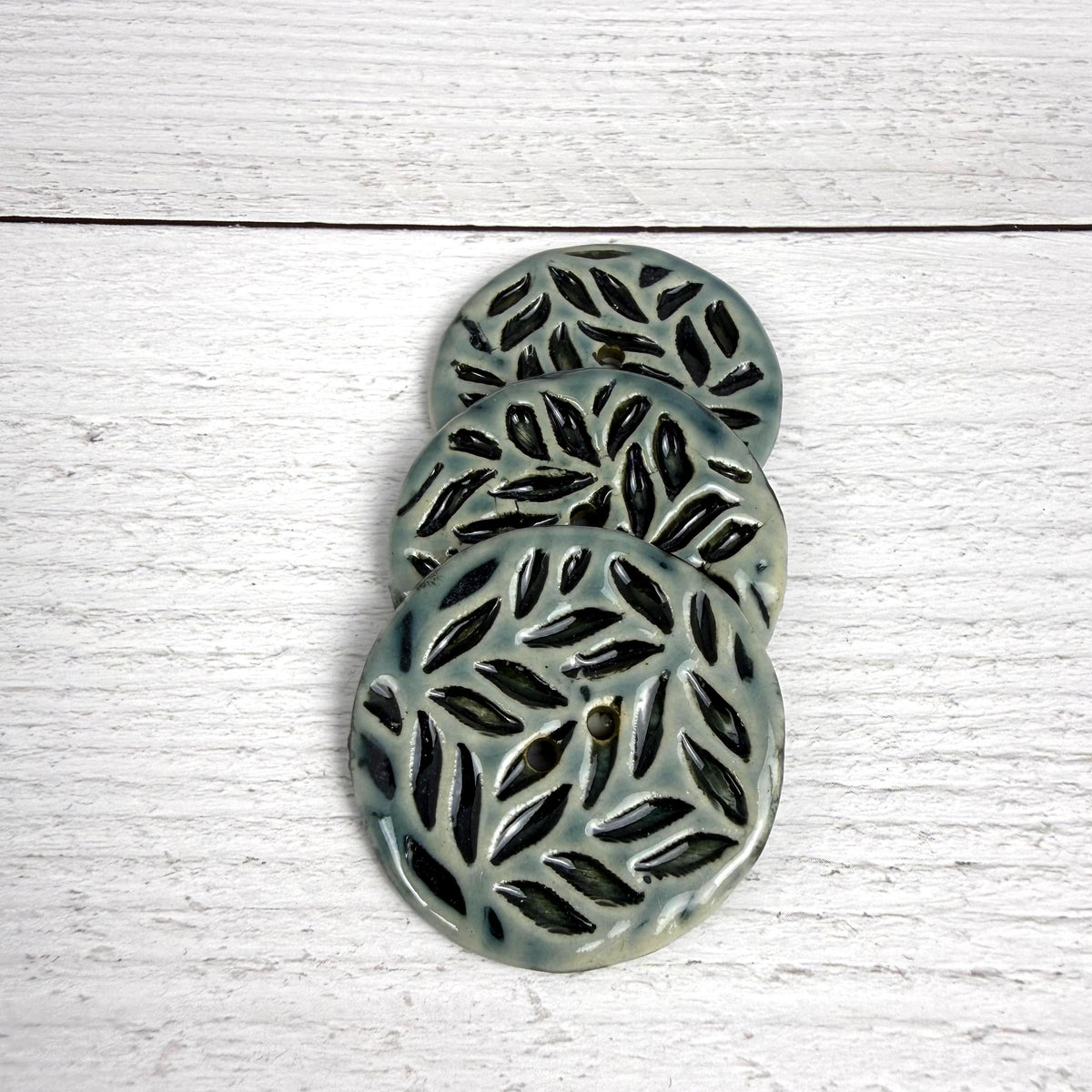 Large Light Sage with Dark Sage Leaf Pattern