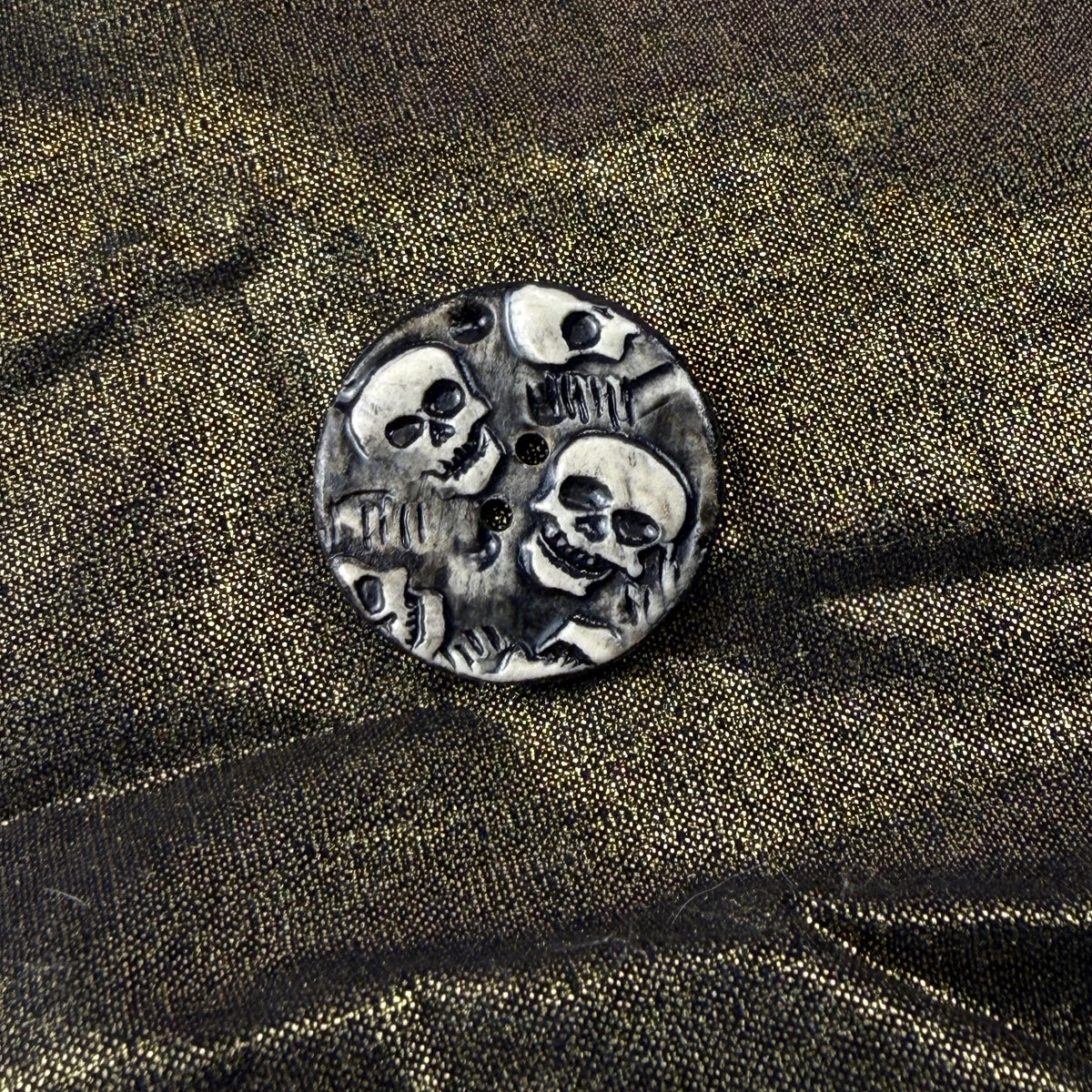 Black and White Skull Patterned Round Buttons
