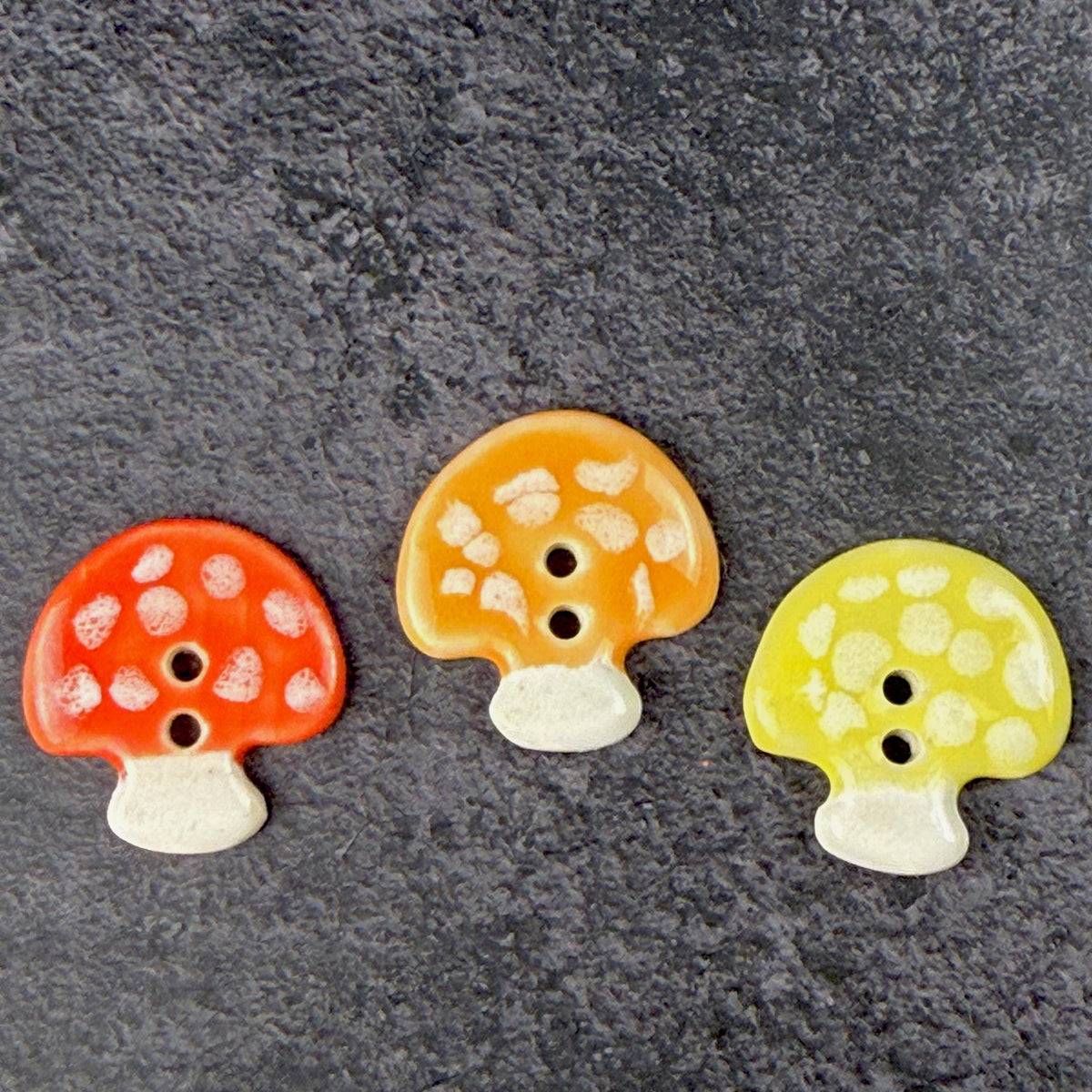 Bright Rainbow Mushroom Buttons