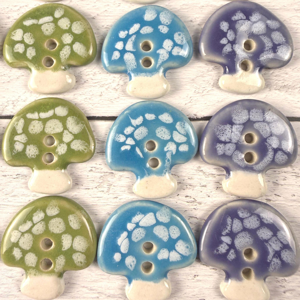 Bright Rainbow Mushroom Buttons
