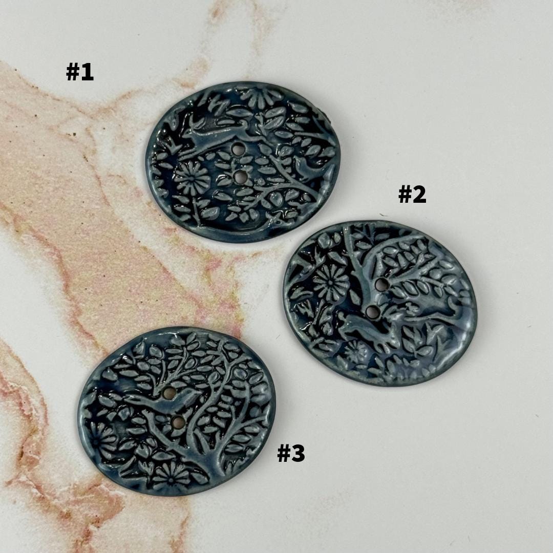 Deep Blue Woodland Buttons