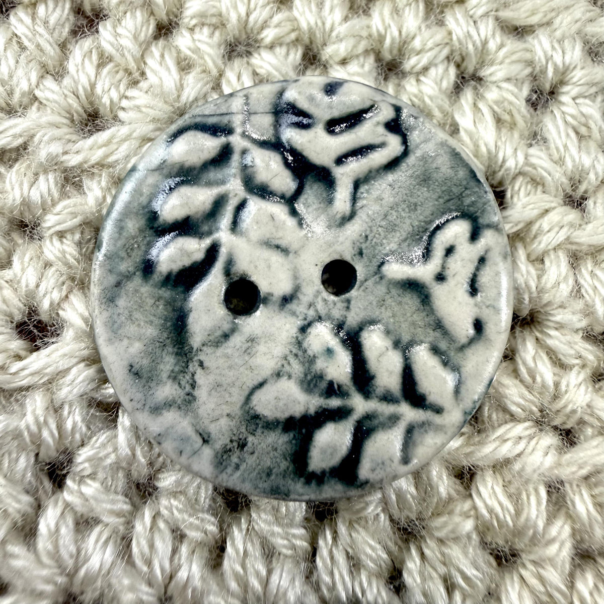 Forest Green and Off White Round Buttons