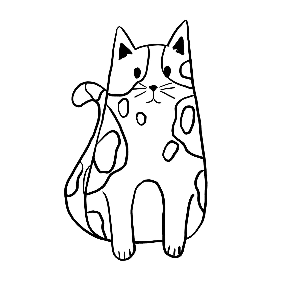 Large Cat Ceramic Button