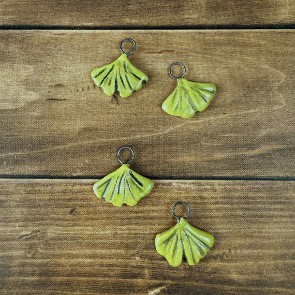 Bright Yellow Tiny Gingko Jewelry Components/Charms