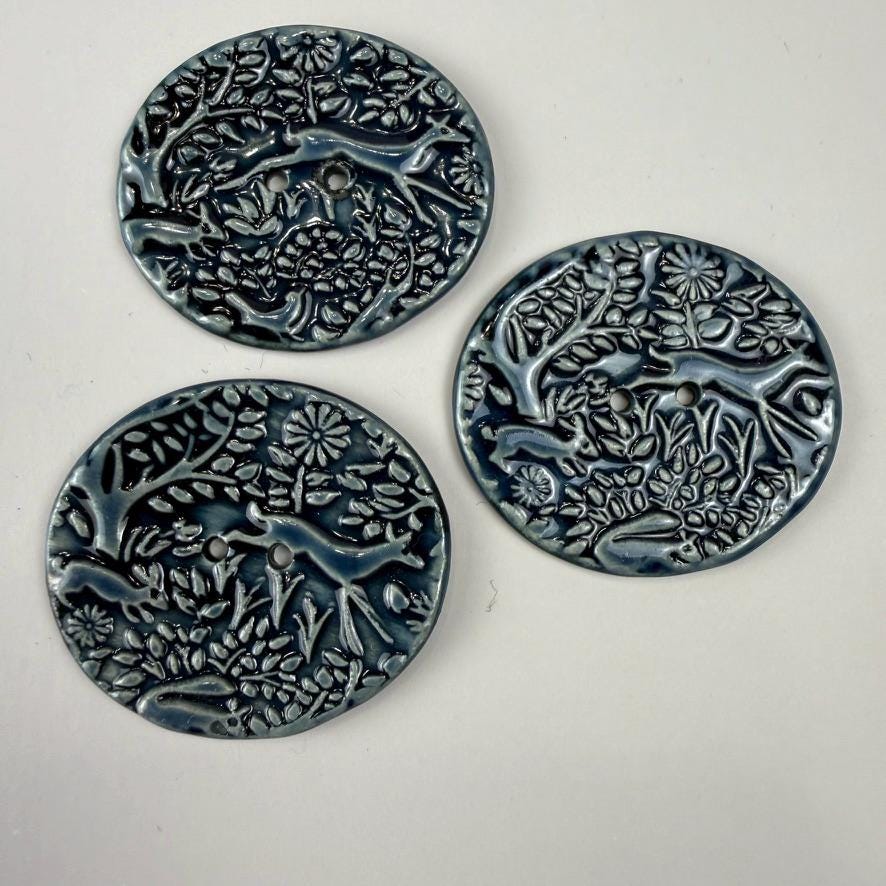 Deep Blue Woodland Buttons