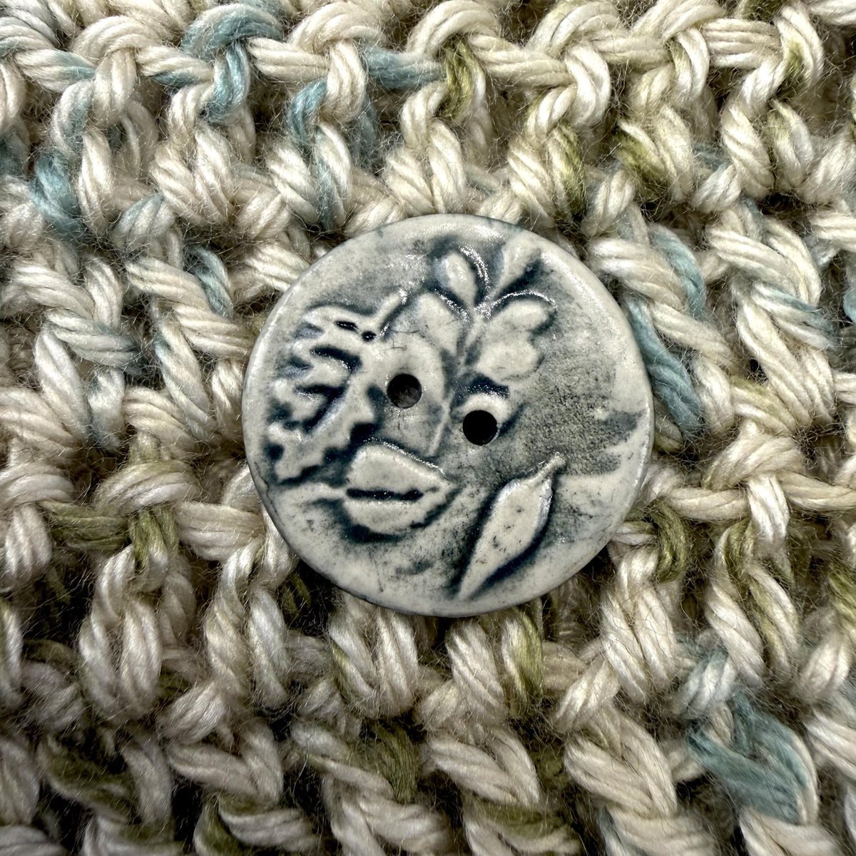 Forest Green and Off White Round Buttons