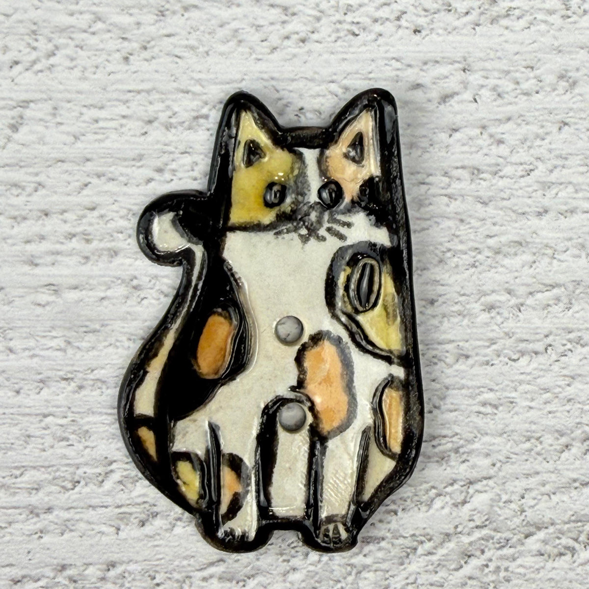 Large Cat Ceramic Button