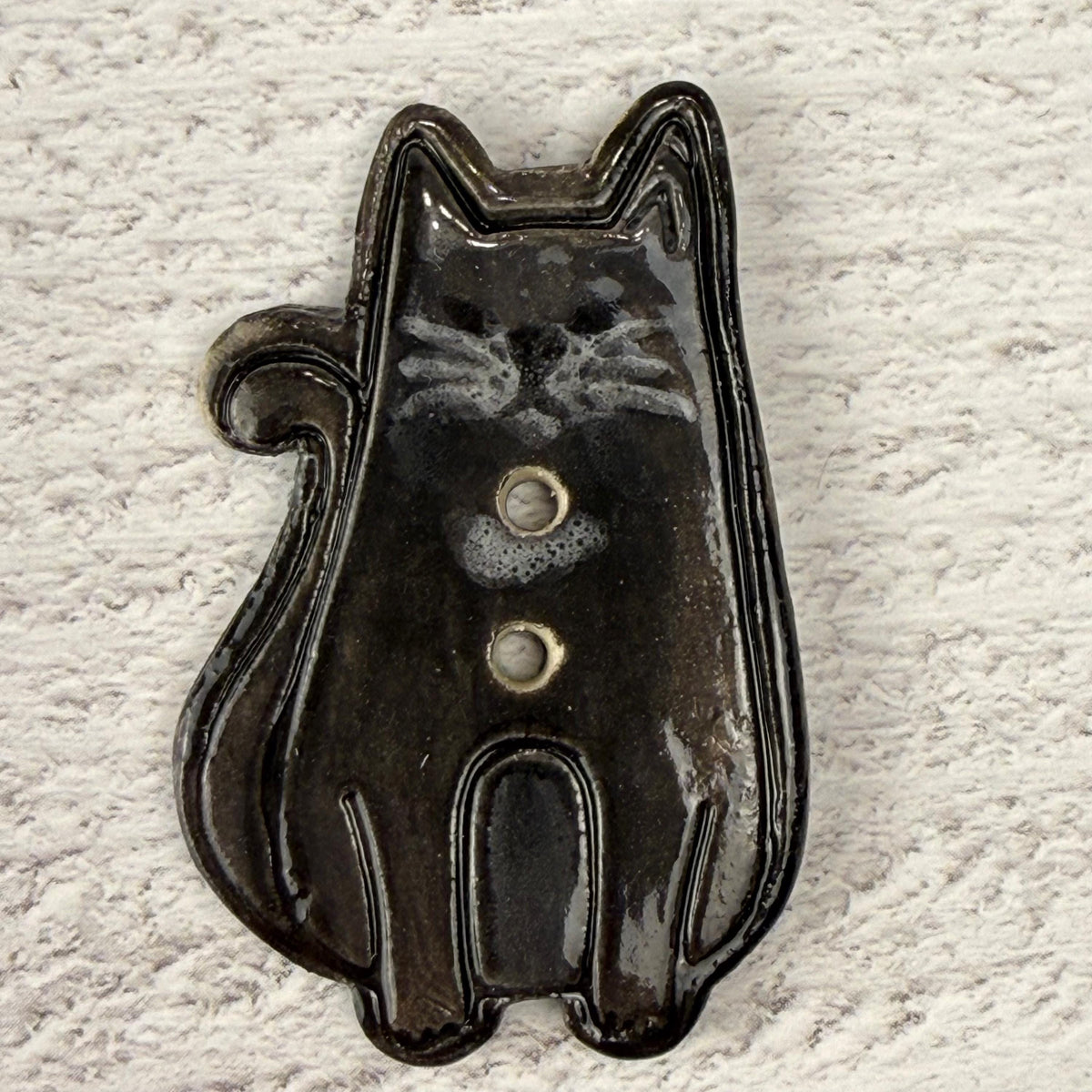 Large Cat Ceramic Button