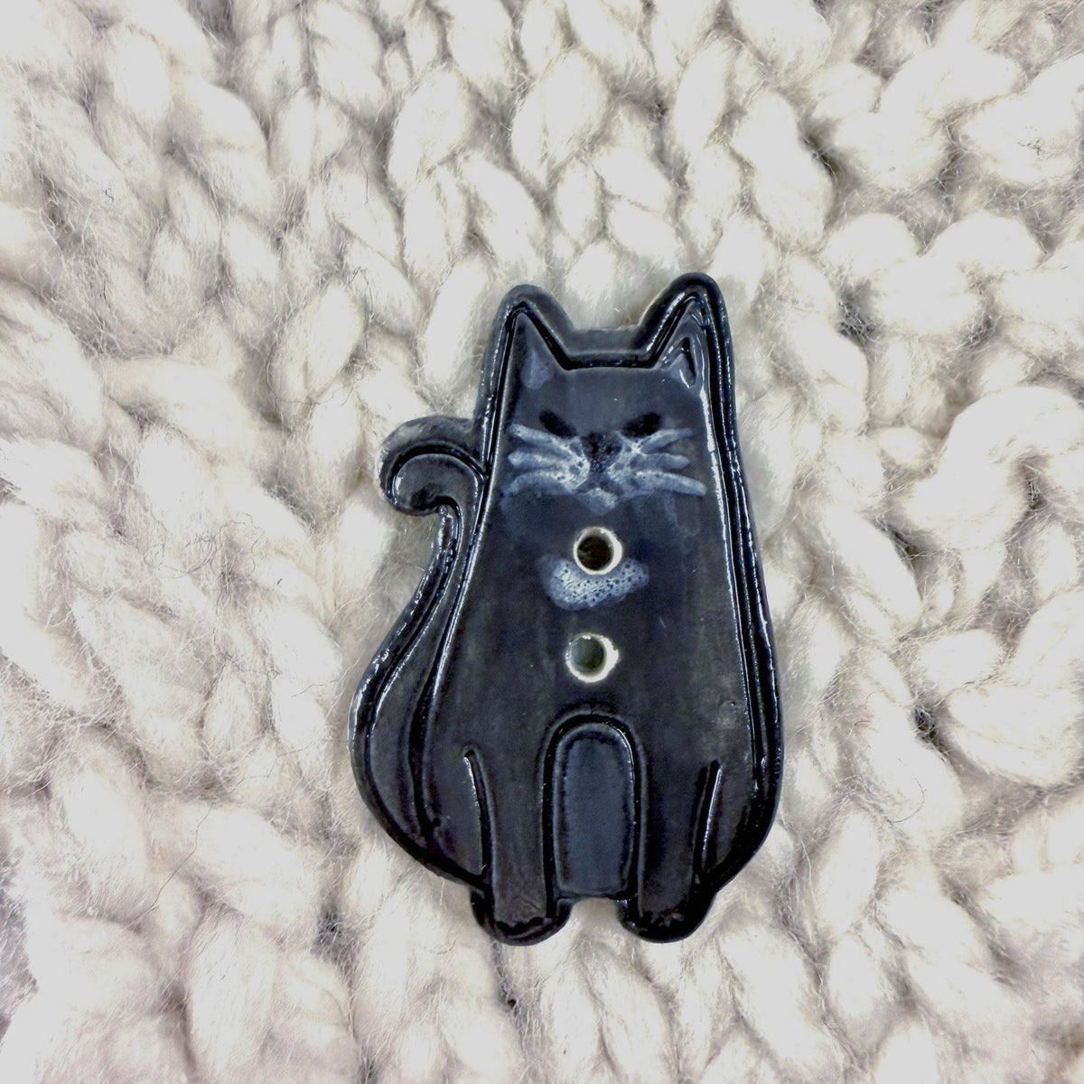 Large Cat Ceramic Button