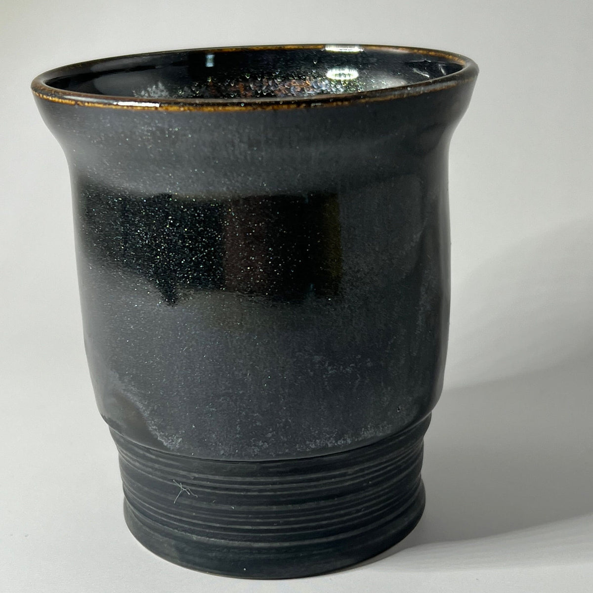 Black Aventurine and Black Matte Small Yunomi/Tumbler