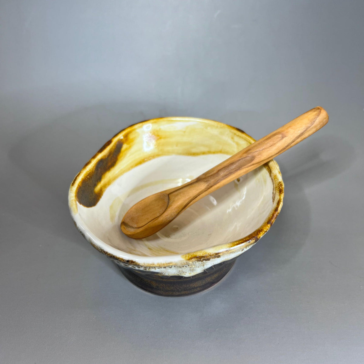 Thrown and Altered, White and CopperRing Dish/ Tea Bag Holder