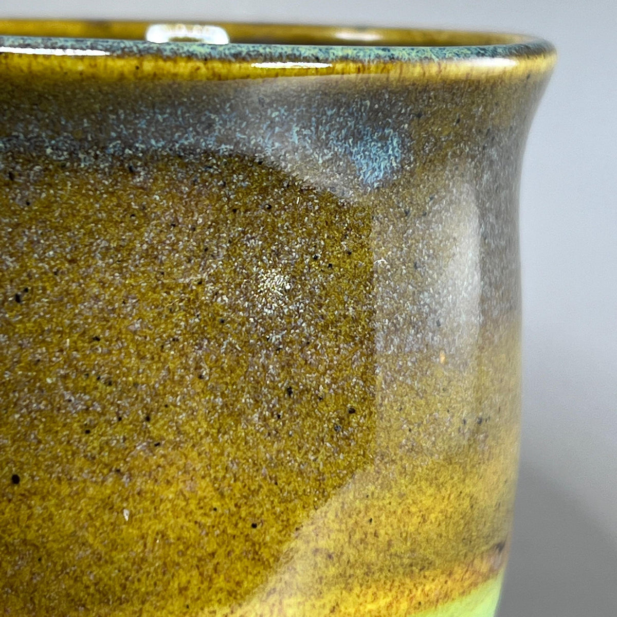 Speckled Olive and Bright Green Stoneware Tumbler