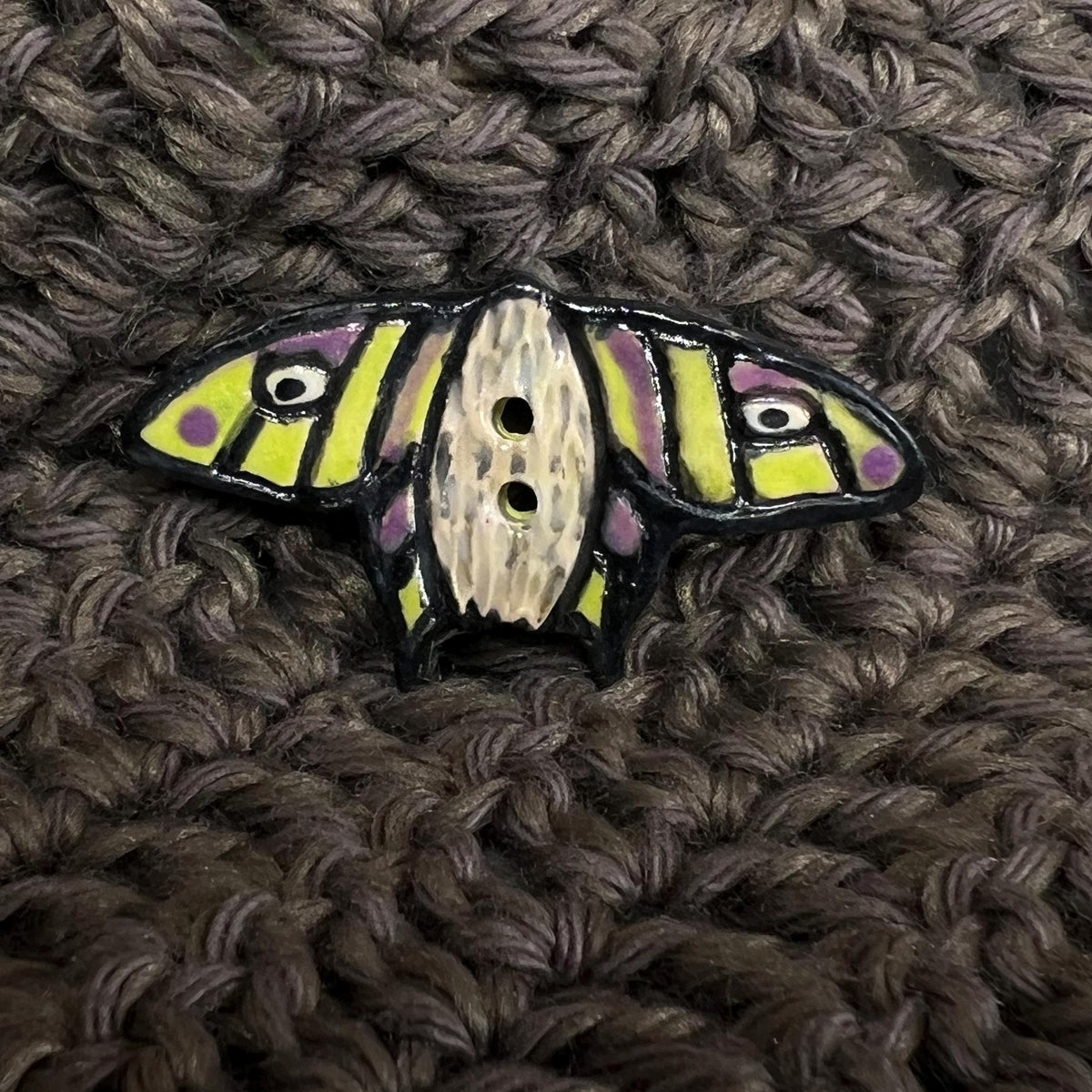 Large Luna Moth Ceramic Button
