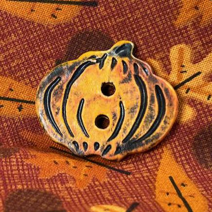 Ceramic Pumpkin Shaped Button