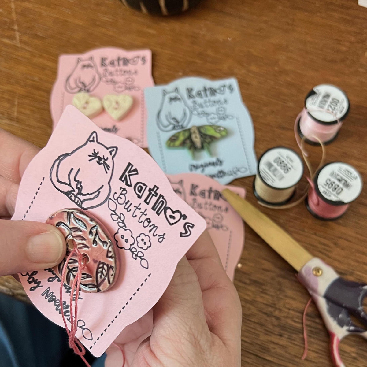 Sgraffito Hedgehog Ceramic Buttons
