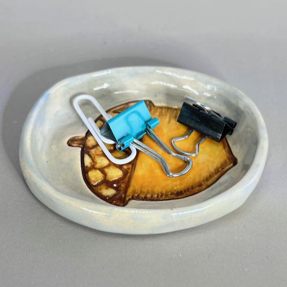 Handmade Ceramic Acorn Trinket Dish, Child's Ring Dish