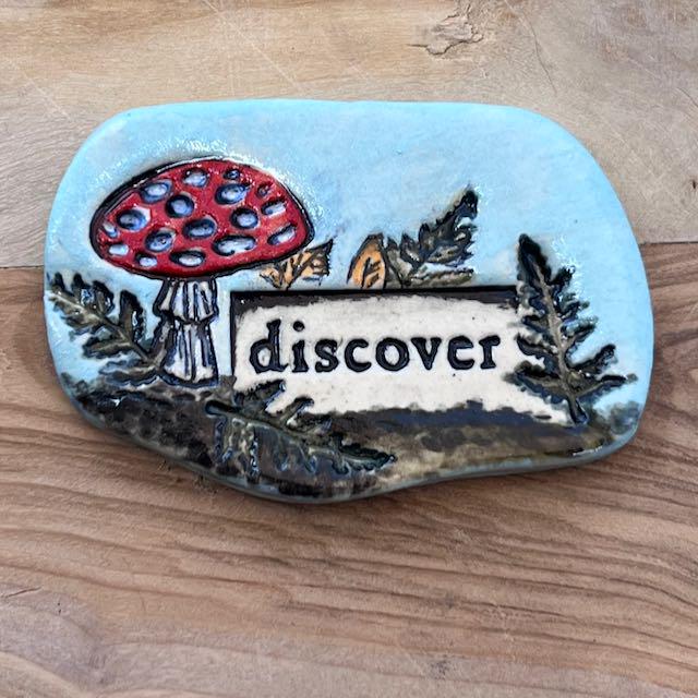 Handmade Ceramic Mushroom Magnet - Do What You Love