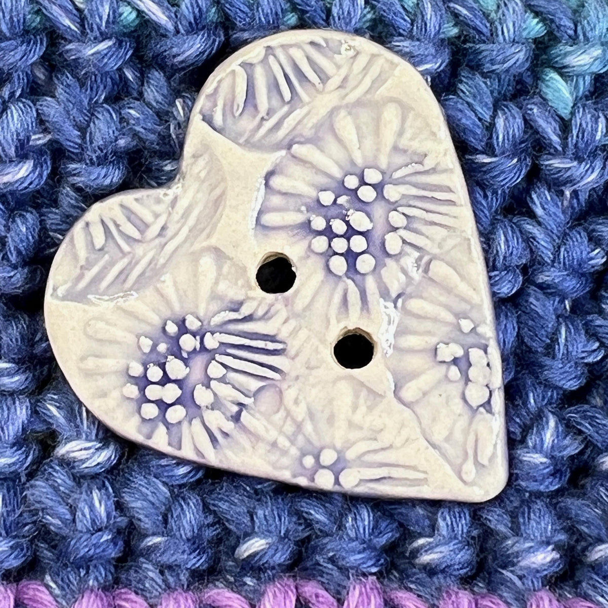 White with Blue and Purple Flower Textures