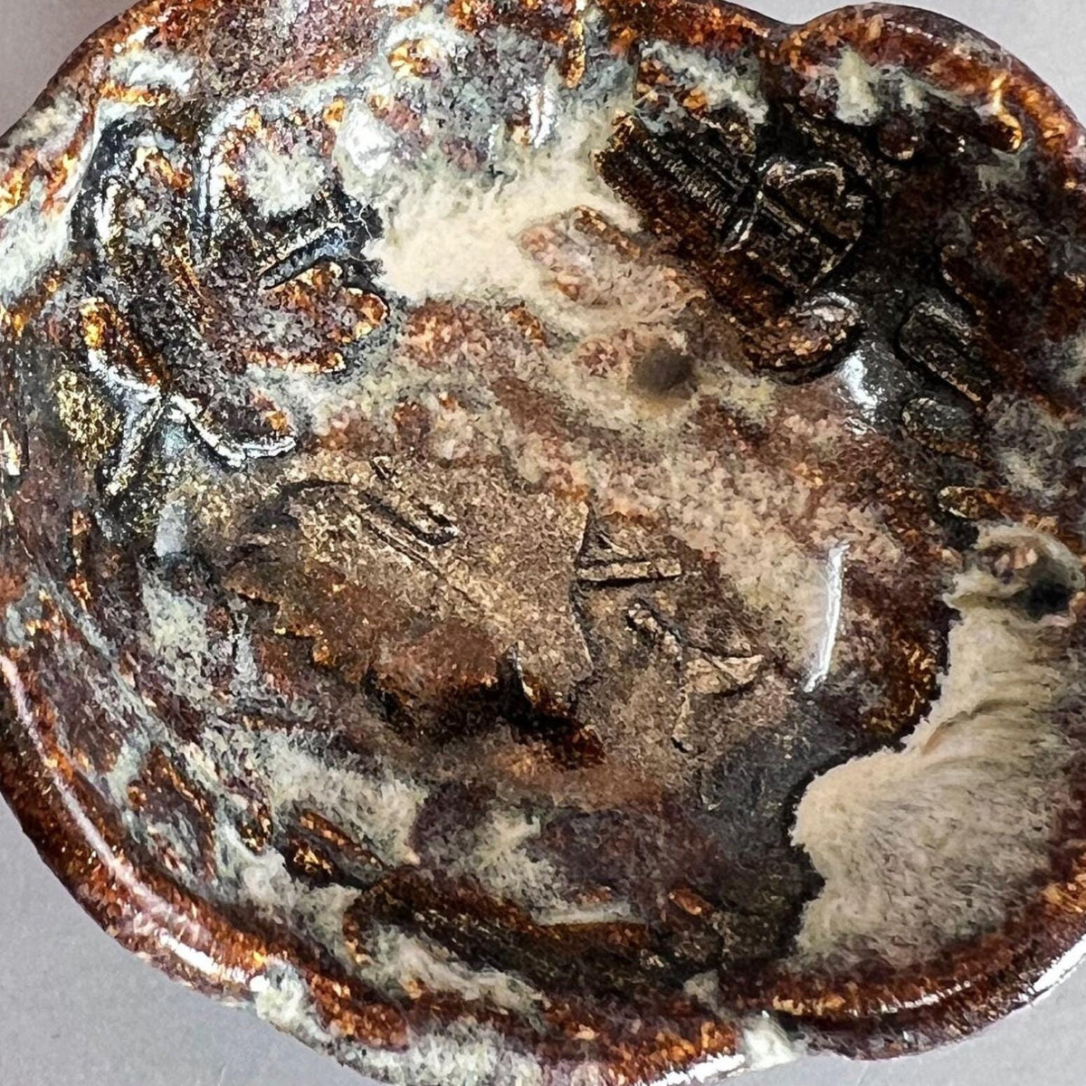 Brown Fall Leaves With Frost Teabag Holder/Spoon Rest