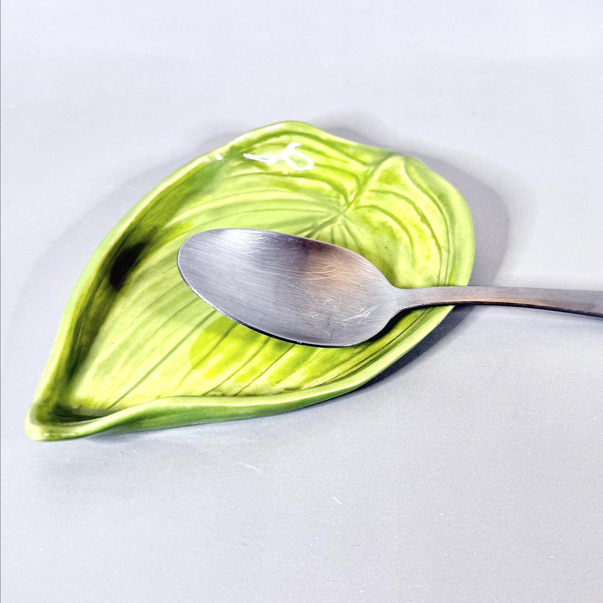 Bright Green Leaf Teabag Holder/Spoon Rest/ Trinket Dish