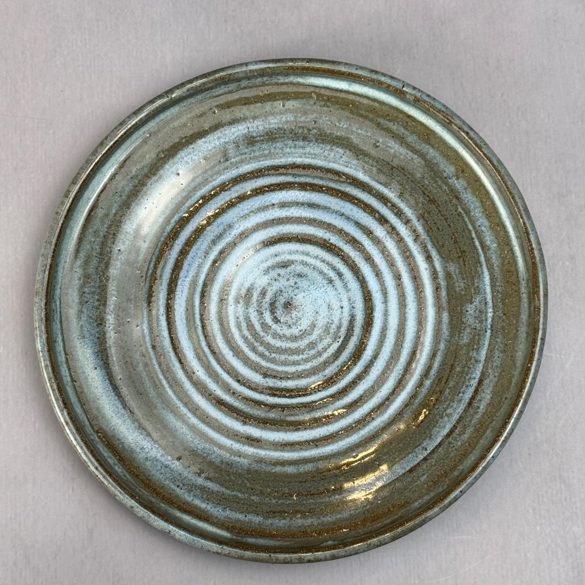 Blue and White Brown Stoneware Plate/Spoon Rest