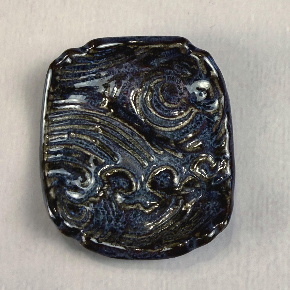 Dark Blue and Purple Wave Patterned Chopstick Rest/Tiny Spoon Rest