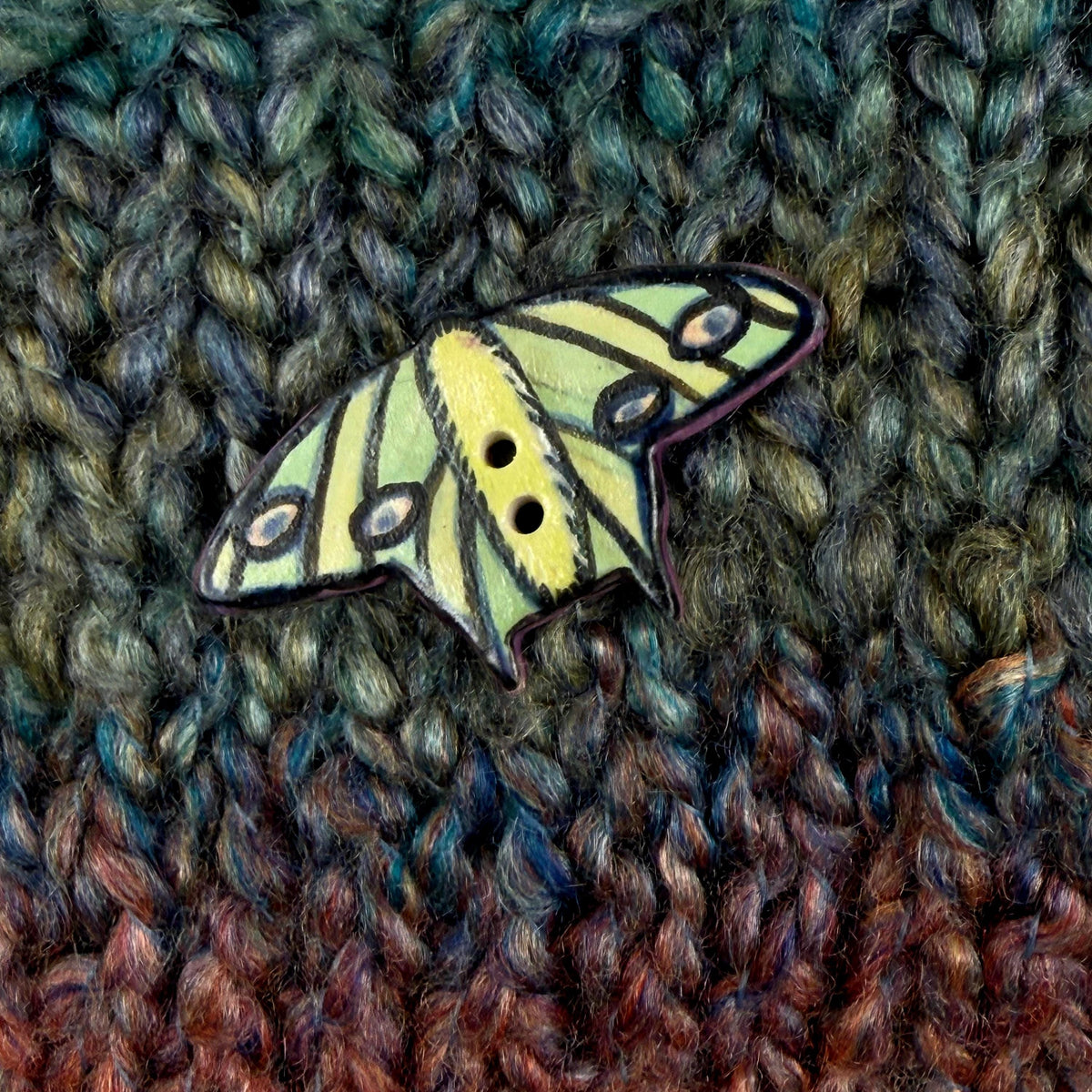Luna Moth Ceramic Button