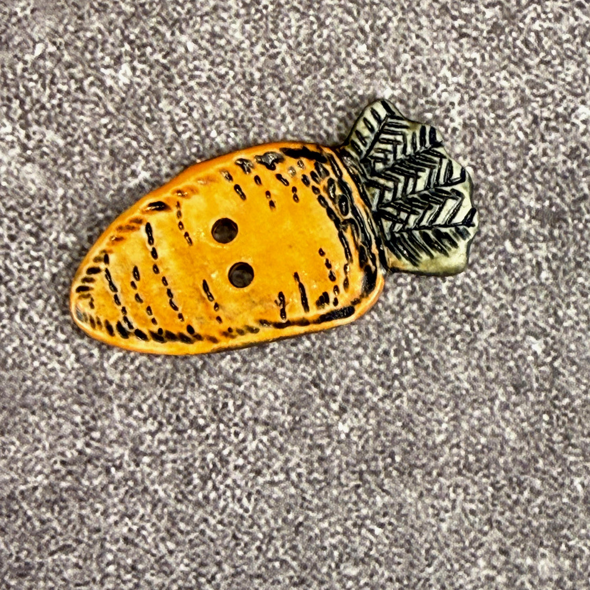 Orange Carrot Ceramic Button