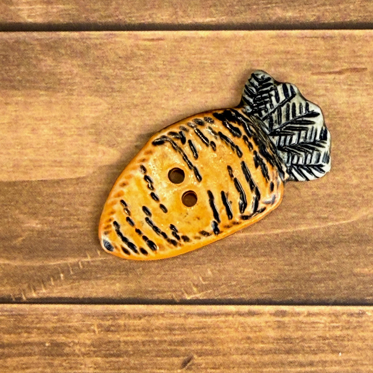 Orange Carrot Ceramic Button