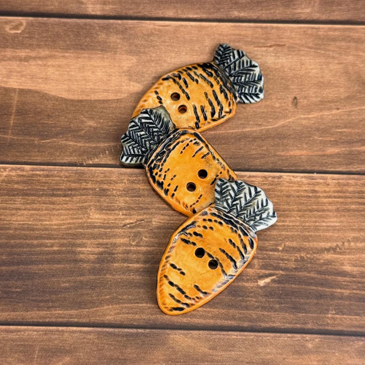 Orange Carrot Ceramic Button