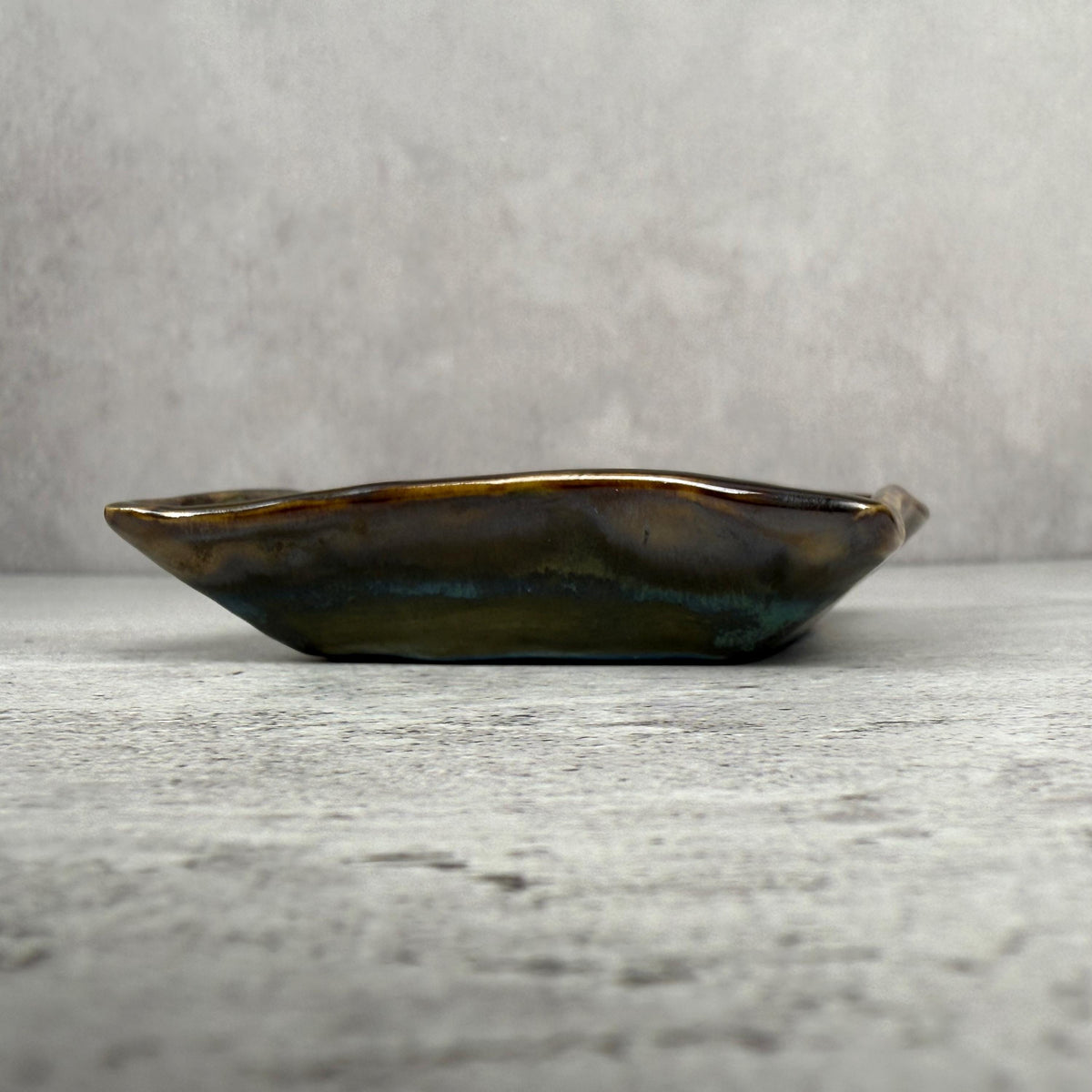Trinket Dish with Blue Floral Pattern and Gold Edges