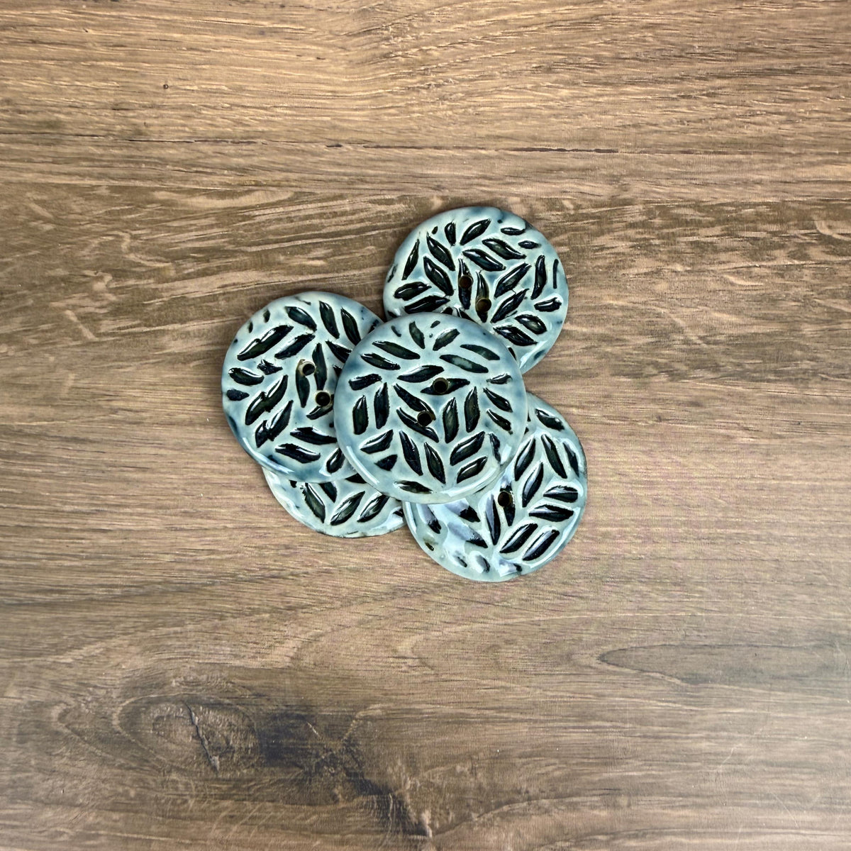 Large Light Sage with Dark Sage Leaf Pattern