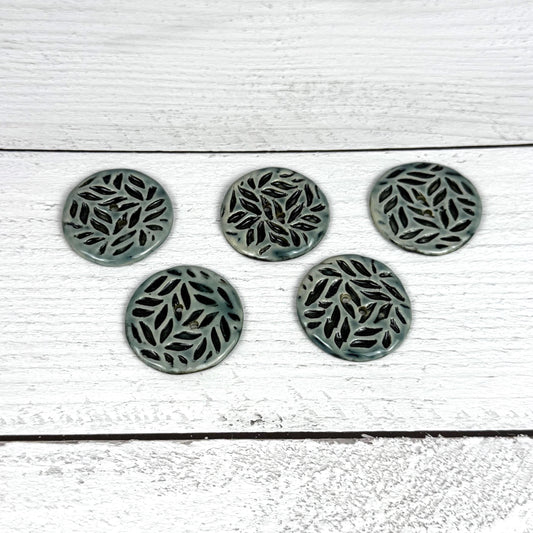 Large Light Sage with Dark Sage Leaf Pattern