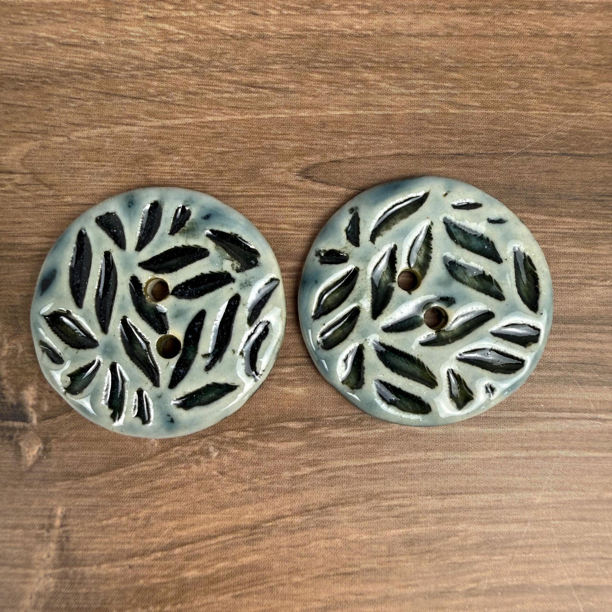 Medium Light Sage with Dark Sage Leaf Pattern