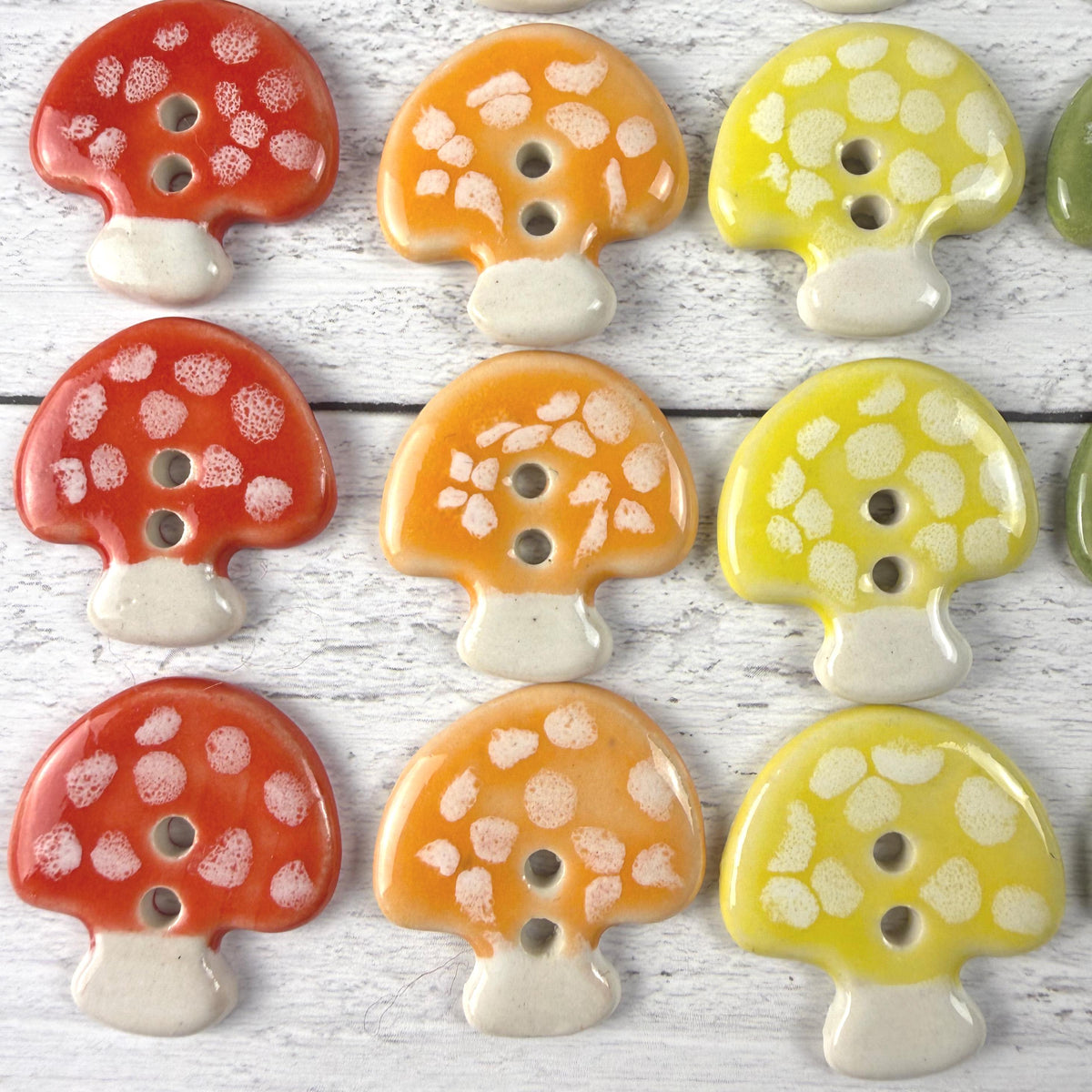 Bright Rainbow Mushroom Buttons