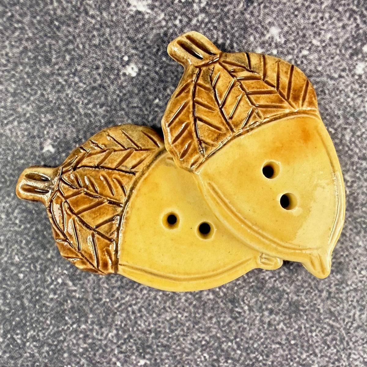 Pair Large Acorn Shaped Buttons