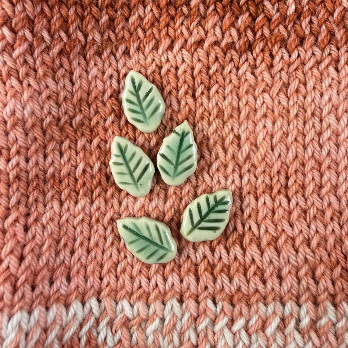 Tiny Light Green Leaf Buttons
